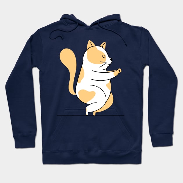 Cat yoga chair pose Hoodie by InkyArt